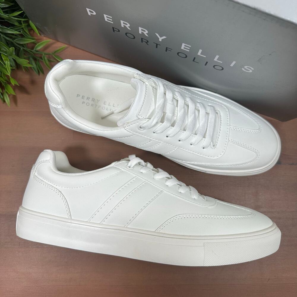 Perry Ellis Portfolio Men's Casual White Shoes Size 9